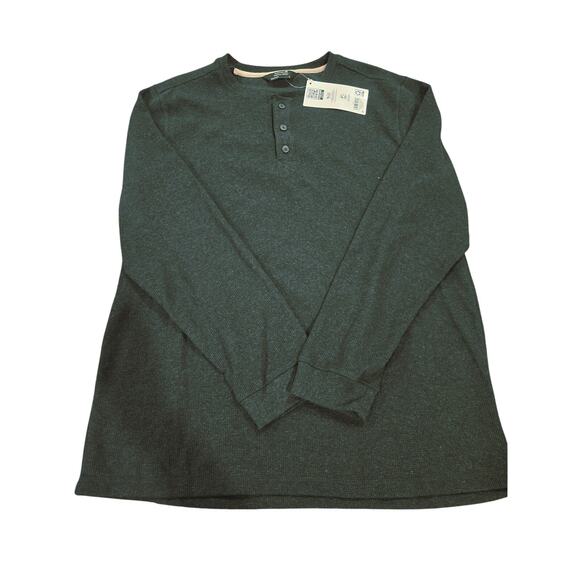NWT  Members Mark Thermal Waffle Knit Henley Layering Shirt  Color  Blk Size :XL - Picture 1 of 5